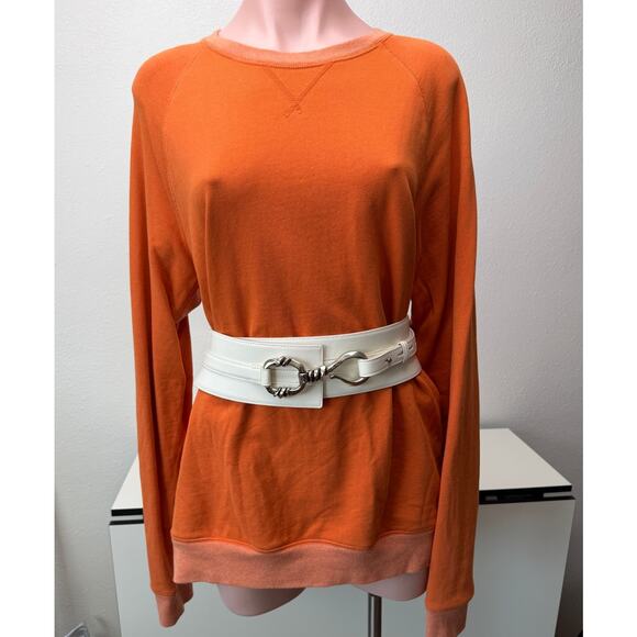 Alexander McQueen Ivory Calf Leather Wide Hook Waist Belt main image 12